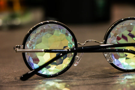 Round Sunglasses with Kaleidoscopic vision effect