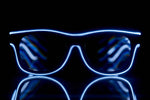 Blue Light Up El Wire Diffraction Glasses - SuperFried