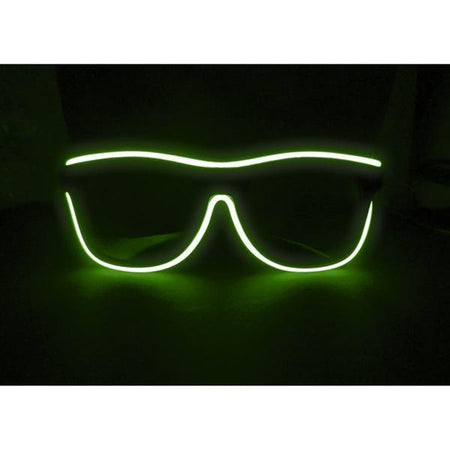 Lime Light Up El Wire Diffraction Glasses - SuperFried