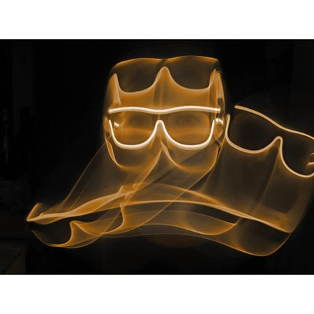 Orange Light Up El Wire Diffraction Glasses - SuperFried