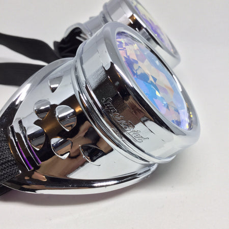 Intense Chrome Diamond Kaleidoscope Effect rainbow crystal lens Sunglasses Goggles Women Men Party Festival  Glasses Goggles at SuperFried's Festival Accessories and Sunglasses Online store