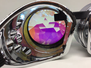 Intense Chrome Diamond Kaleidoscope Effect rainbow crystal lens Sunglasses Goggles Women Men Party Festival  Glasses Goggles at SuperFried's Festival Accessories and Sunglasses Online store