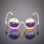 Intense Diamond Kaleidoscope Effect rainbow crystal lens Round Sunglasses Women Men Party Festival  Glasses at SuperFried's Festival Accessories and Sunglasses Online store