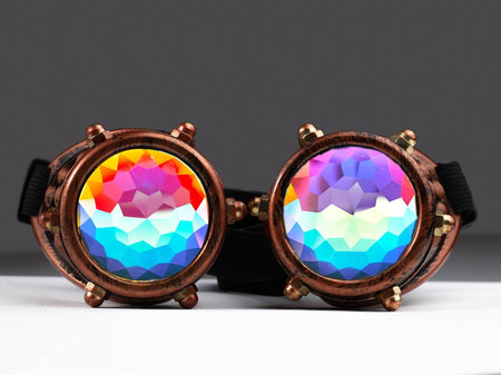 Intense Diamond Kaleidoscope Effect rainbow crystal lens Sunglasses Women Men Party Festival Spike Goggles Glasses at SuperFried's Festival Accessories and Sunglasses Online store