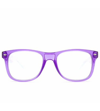 Single Lens - Transparent Purple Clear Firework Wayfarer Diffraction Glasses