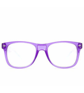 Spiral Lens - Transparent Purple Clear Spiral Wayfarer Diffraction Glasses