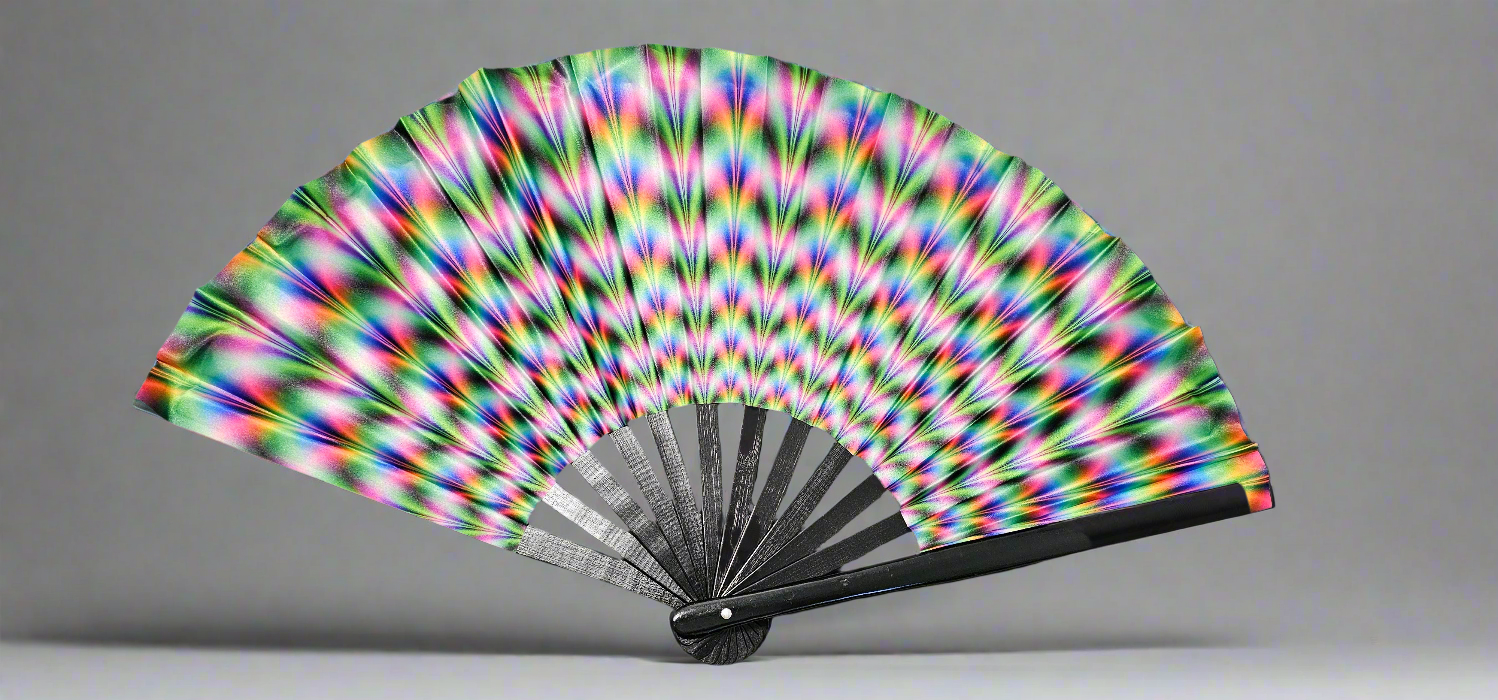 Trippy waves hand fan