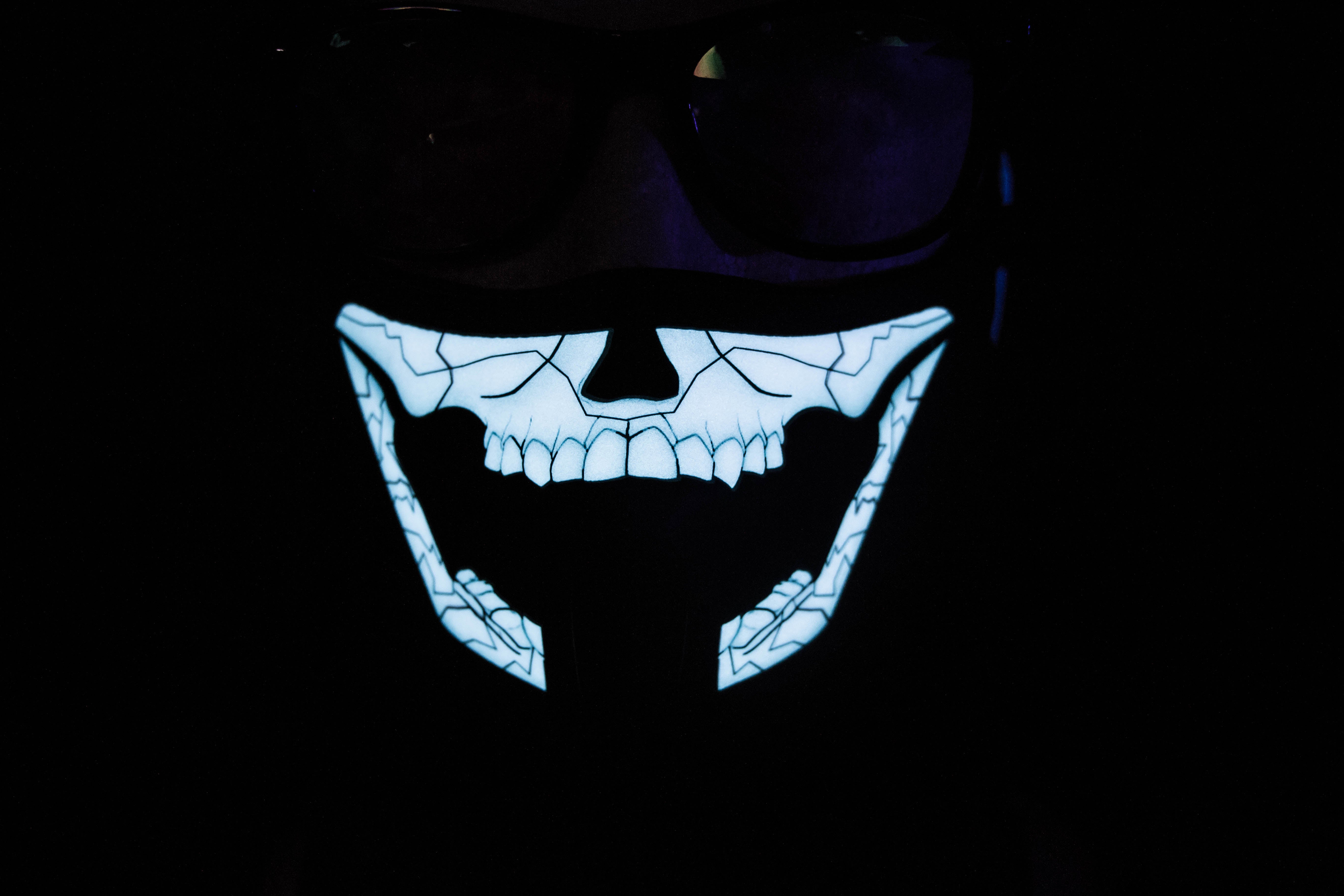 Gacked Skull LED Light up Panel Mask - SuperFried