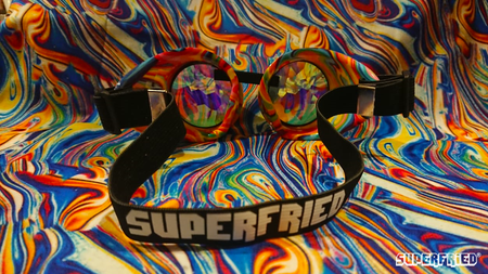 Intense Diamond Kaleidoscope Effect rainbow crystal lens Sunglasses Women Men Party Festival Spike Acid Melt Limited Edition Goggles Glasses at SuperFried's Festival Accessories and Sunglasses Online store