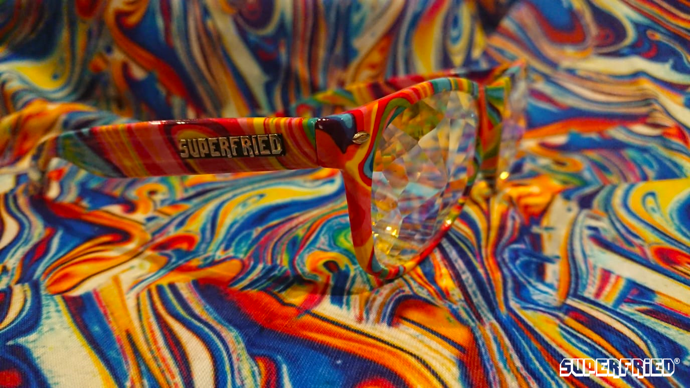 Acid Melt Helvetica Kaleidoscope Glasses - SuperFried