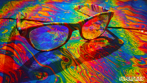 Intense Diamond Kaleidoscope Effect rainbow crystal lens Sunglasses Women Men Party Festival Round Helvetica Acid Melt Glasses at SuperFried's Festival Accessories and Sunglasses Online store