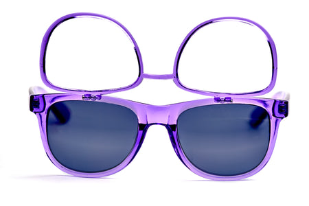 Transparent Purple Firework Flip Up Diffraction Glasses
