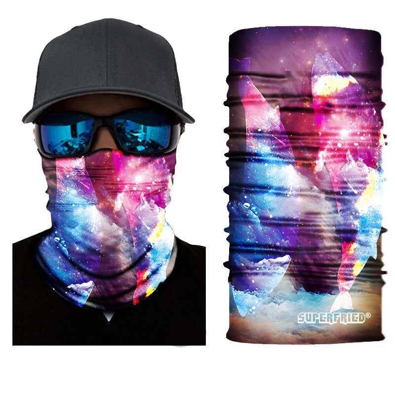 Space Dolphins Seamless Mask Bandana