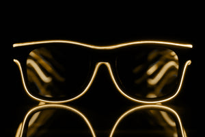Orange Light Up El Wire Diffraction Glasses - SuperFried
