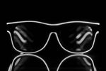 White Light Up El Wire Diffraction Glasses