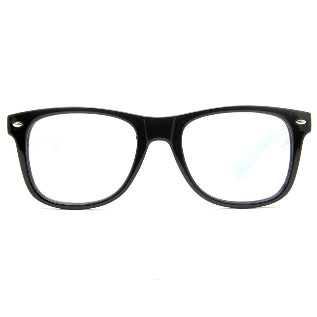 Black Clear Spiral Diffraction Glasses - SuperFried