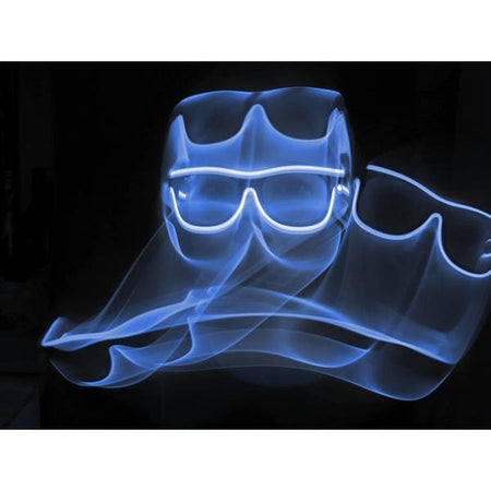 Blue Light Up El Wire Diffraction Glasses - SuperFried