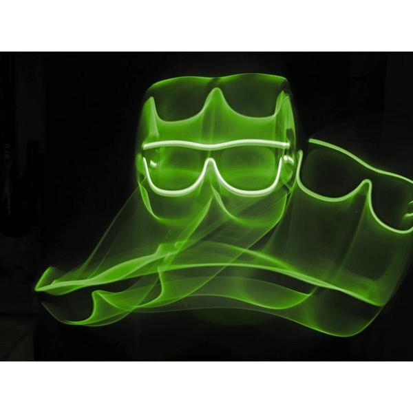 Lime Light Up El Wire Diffraction Glasses - SuperFried