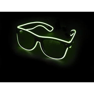 Glow Green Light Up El Wire Sunglasses - SuperFried
