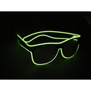 Glow Green Light Up El Wire Sunglasses - SuperFried