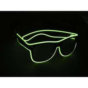 Lime Light Up El Wire Diffraction Glasses - SuperFried