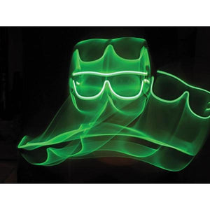 Green Light Up El Wire Diffraction Glasses - SuperFried