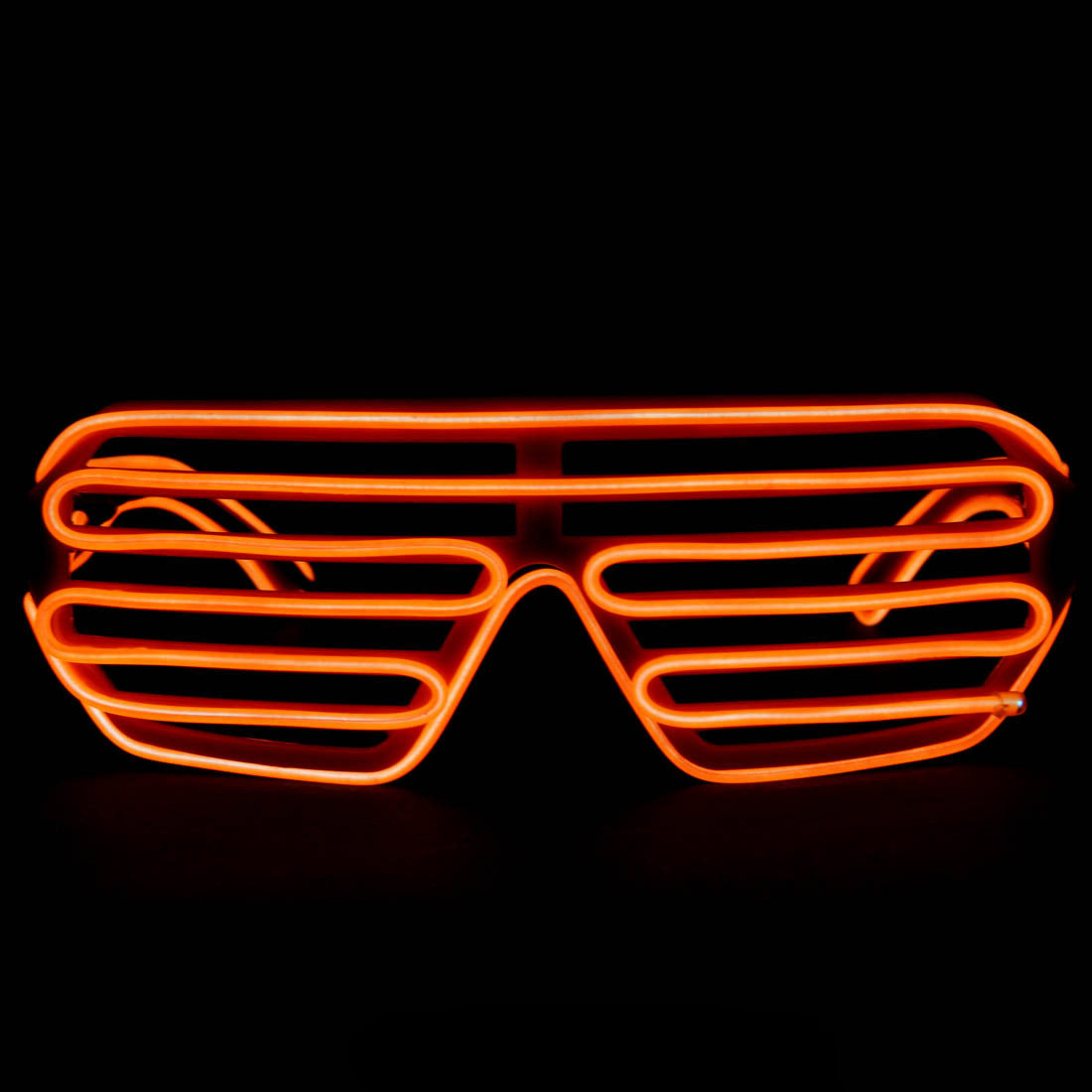 Orange Light Up El Wire Shutter Glasses - SuperFried