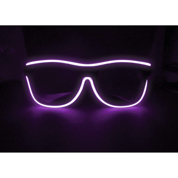 Purple Light Up El Wire Sunglasses - SuperFried