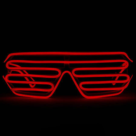 EL Wire Glasses - Red Light Up El Wire Shutter Glasses