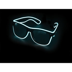 Neon Blue Light Up El Wire Sunglasses - SuperFried