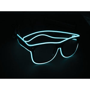 Neon Blue Light Up El Wire Sunglasses - SuperFried