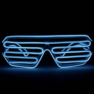 EL Wire Glasses - White Light Up El Wire Shutter Glasses