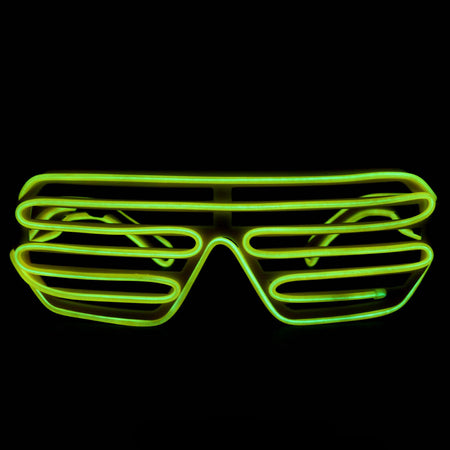 EL Wire Glasses - Yellow Light Up El Wire Shutter Glasses