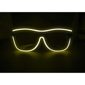 Yellow Light Up El Wire Diffraction Glasses