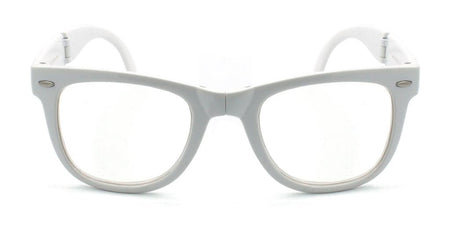 Foldable Glasses - White Clear Firework Foldable Wayfarer Diffraction Glasses