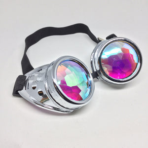Intense Chrome Diamond Kaleidoscope Effect rainbow crystal lens Sunglasses Goggles Women Men Party Festival  Glasses Goggles at SuperFried's Festival Accessories and Sunglasses Online store