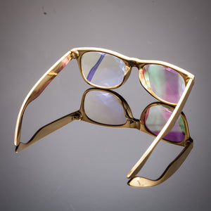 Intense Diamond Kaleidoscope Effect rainbow crystal lens Sunglasses Women Men Party Festival Ghetto Bling Gold Glasses at SuperFried's Festival Accessories and Sunglasses Online store