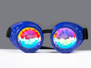 Intense Diamond Kaleidoscope Effect rainbow crystal lens Sunglasses Women Men Party Festival Spike Blue Bolt Goggles Glasses at SuperFried's Festival Accessories and Sunglasses Online store