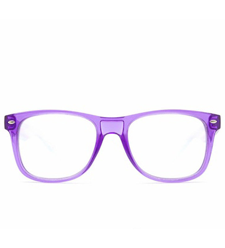 Single Lens - Transparent Purple Clear Firework Wayfarer Diffraction Glasses