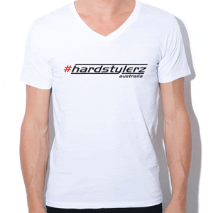 Hardstylerz Men's White V-Tee - #3 Gen - SuperFried